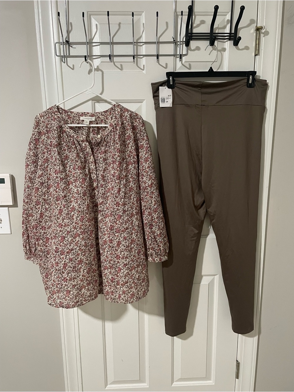 Women’s Olive Brown High-Waist Stretch Leggings 2x nwt treasure bond 2x top